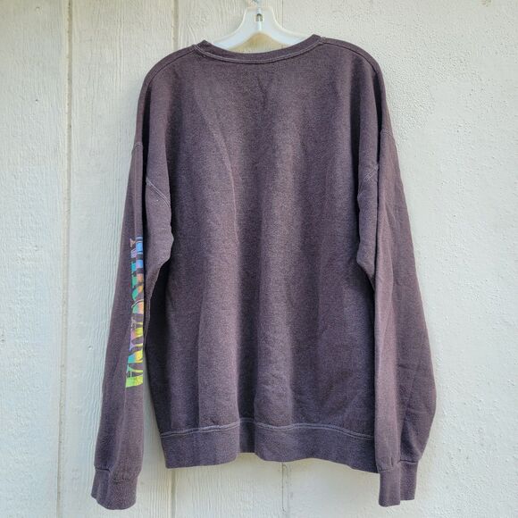 Nirvana Smiley Face Sweatshirt Sz Large Brown Pullover Rock Band Sweater Graphic - Picture 2 of 4
